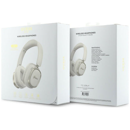 Handsfree Bluetooth Guess Pravokutni Metalni Script, A2DP, Bijela