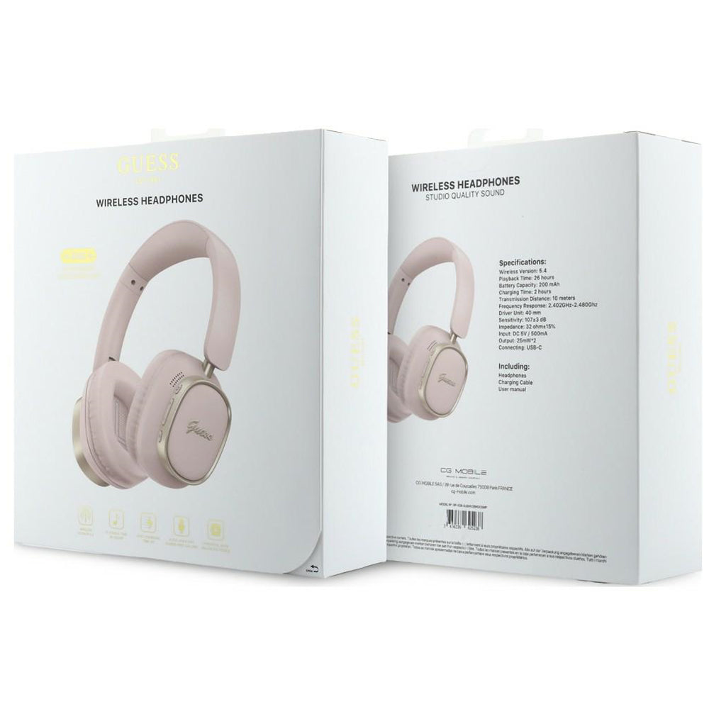Handsfree Bluetooth Guess Rectangle Metal Script, A2DP, Roza