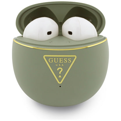 Handsfree Bluetooth Guess Script Print, TWS, Kaki