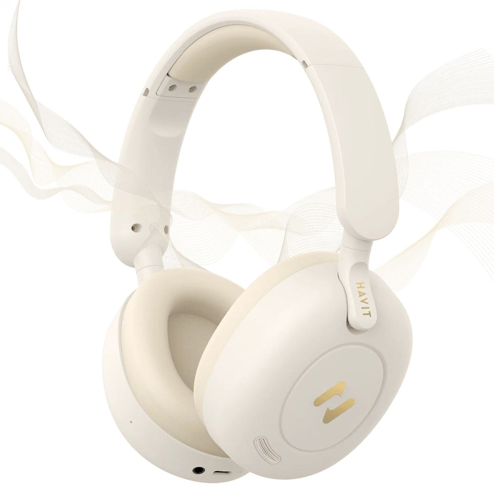 Handsfree Bluetooth HAVIT H655BT Pro, Multipoint, A2DP, ANC, Bež