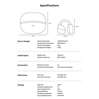 Handsfree Bluetooth HAVIT OWS916, TWS, Sivi