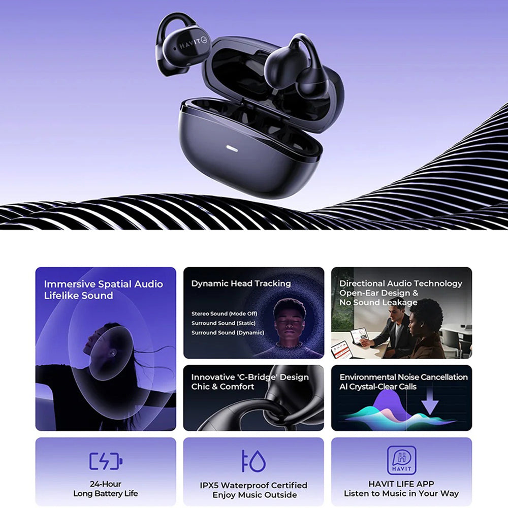 Handsfree Bluetooth HAVIT OWS916, TWS, Crni