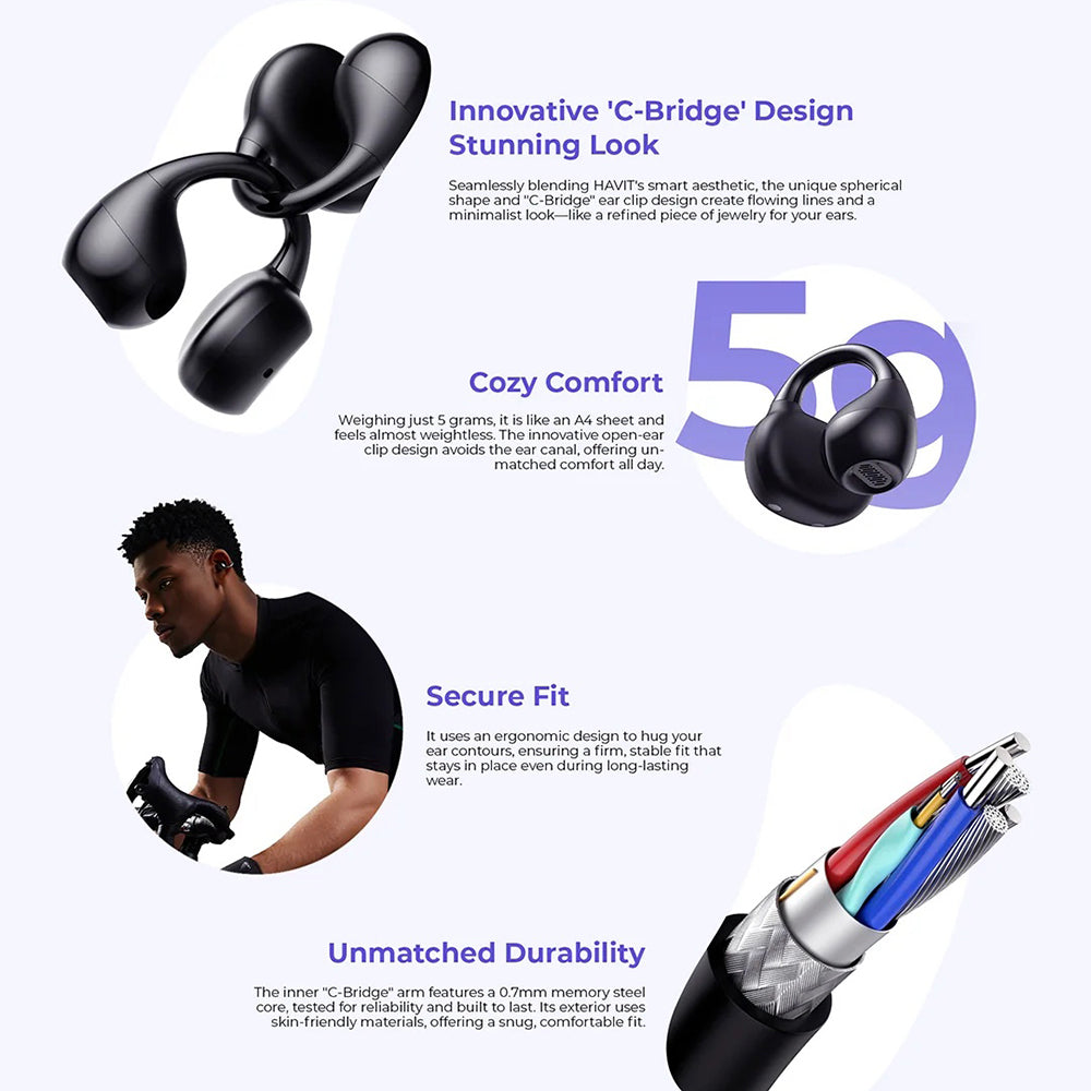 Handsfree Bluetooth HAVIT OWS916, TWS, Crni