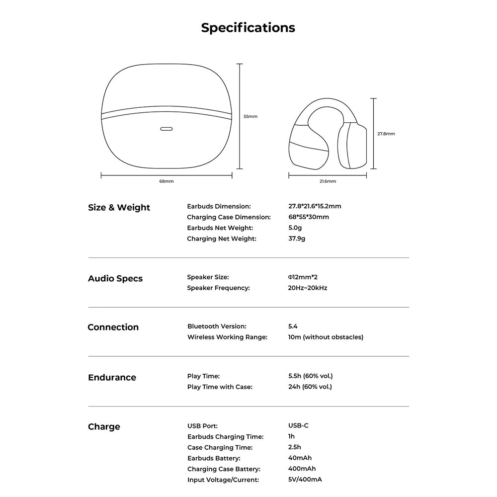 Handsfree Bluetooth HAVIT OWS916, TWS, Crni