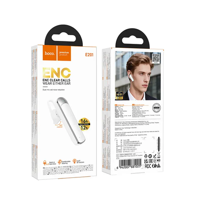 Bluetooth handsfree HOCO E201, A2DP, bijeli