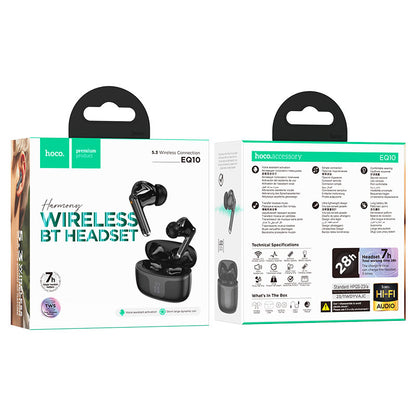 Handsfree Bluetooth HOCO EQ10, TWS, Crni
