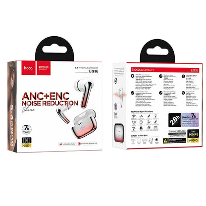 Handsfree Bluetooth HOCO EQ16, TWS, ANC, Crveni
