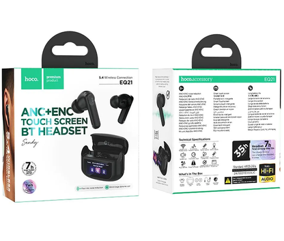 Handsfree Bluetooth HOCO EQ21, TWS, ANC, Crni