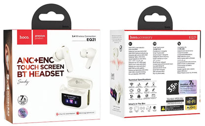 Handsfree Bluetooth HOCO EQ21, TWS, ANC, Bijeli