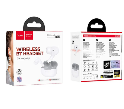 Handsfree Bluetooth HOCO EQ24, TWS, Bijela