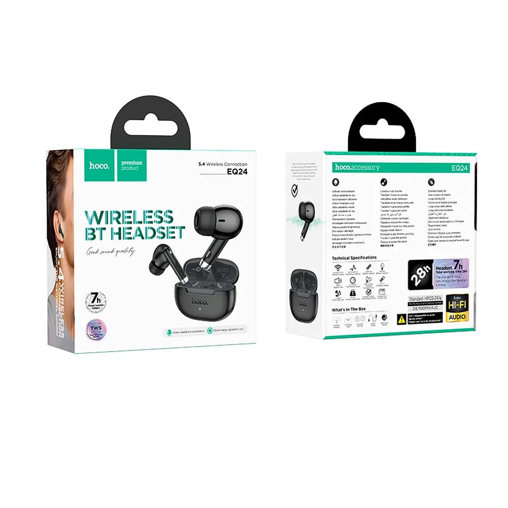 Handsfree Bluetooth HOCO EQ24, TWS, Crni