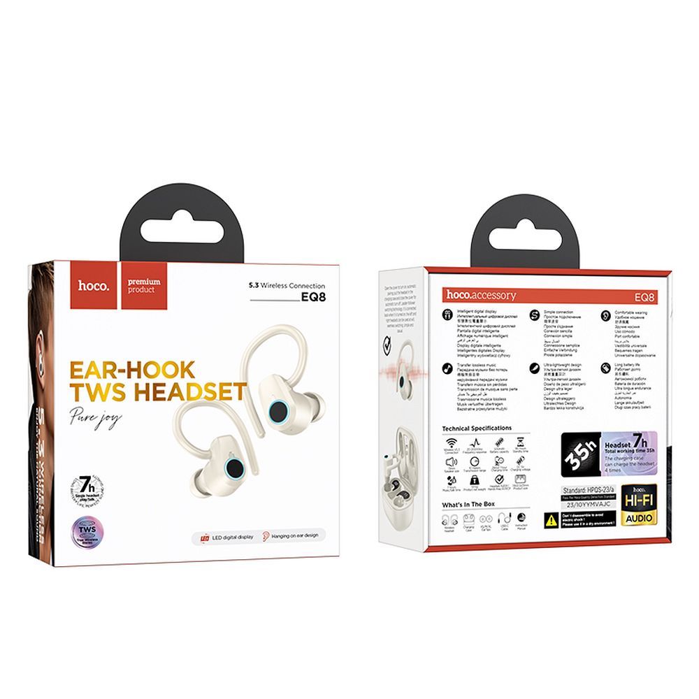 Handsfree Bluetooth HOCO EQ8, TWS, Bijeli