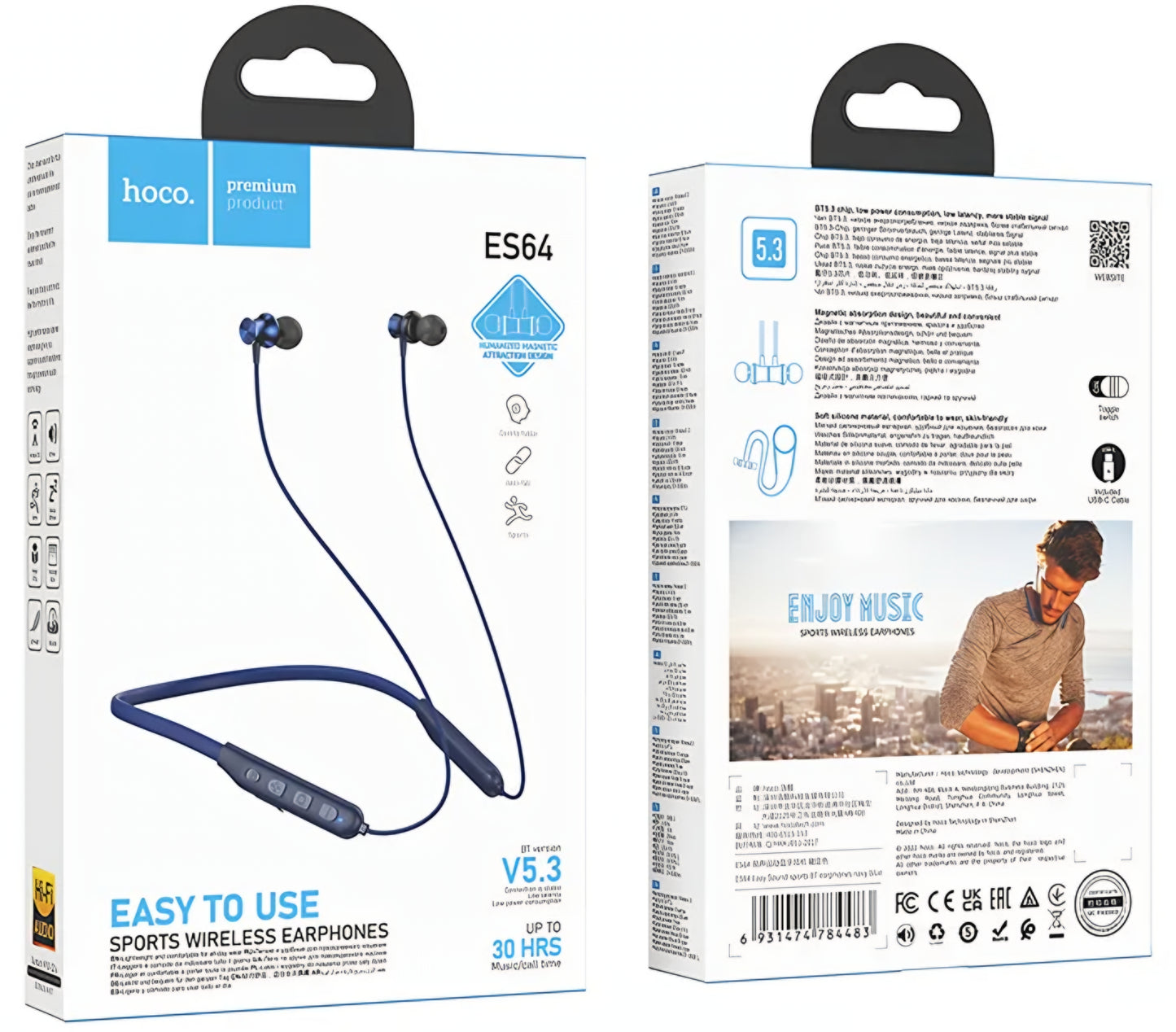 Handsfree Bluetooth HOCO ES64, A2DP, Plava