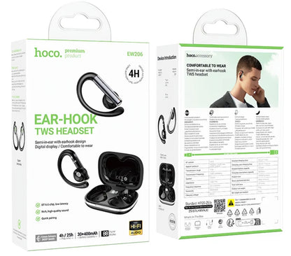 Handsfree Bluetooth HOCO EW206, TWS, Crni