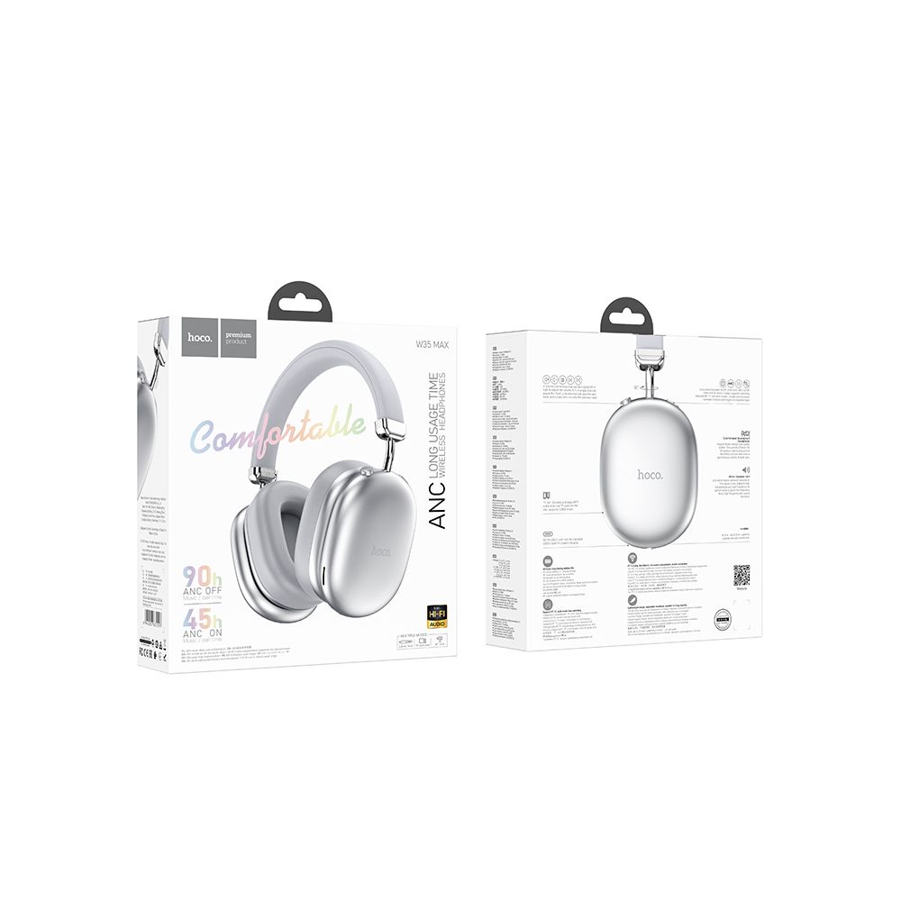 Handsfree Bluetooth HOCO W35 Max, A2DP, ANC, Srebrni