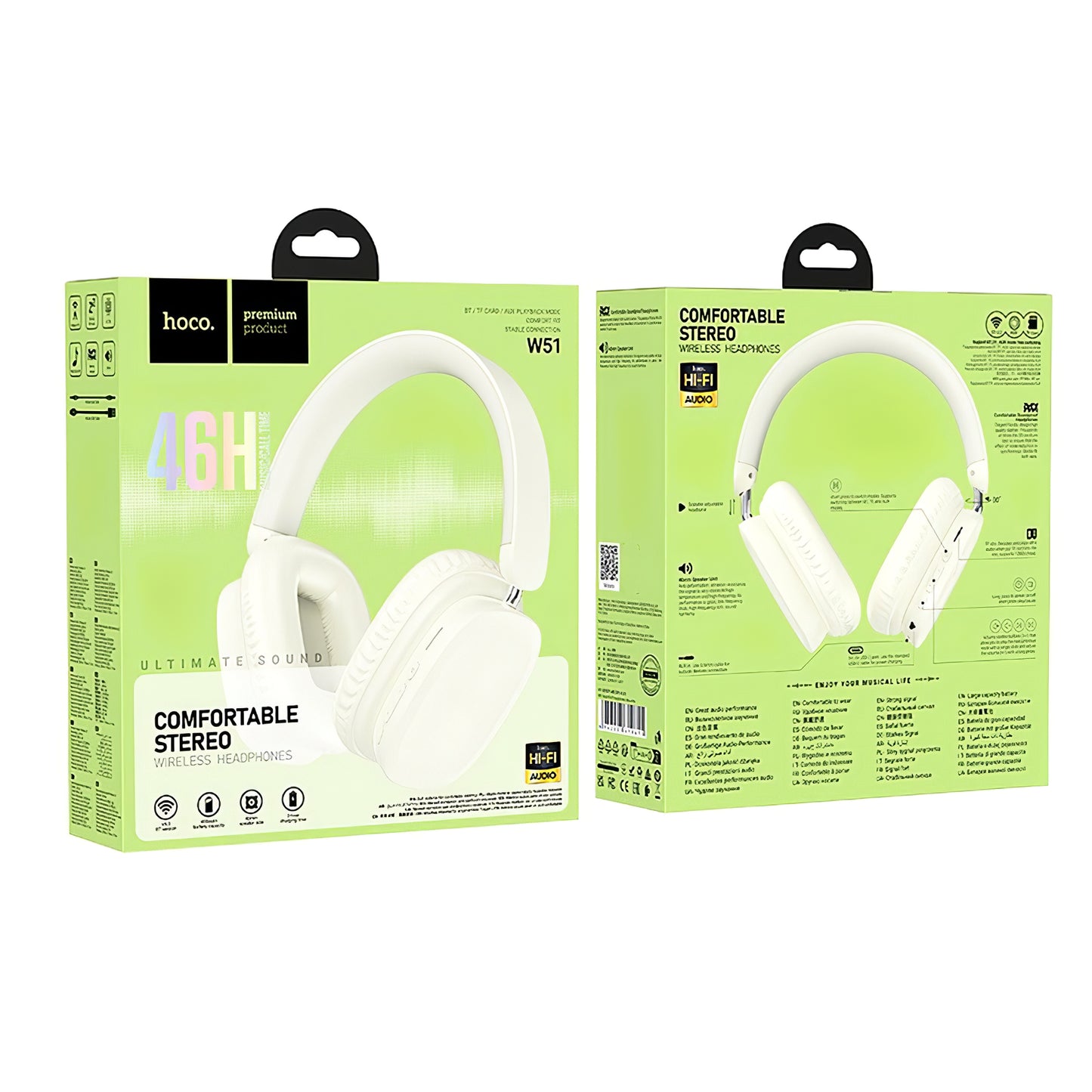 Handsfree Bluetooth HOCO W51 Delightful, A2DP, Bijeli