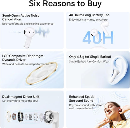 Handsfree Bluetooth Honor Choice X7e, TWS, ANC, Bijeli 5504ABHF