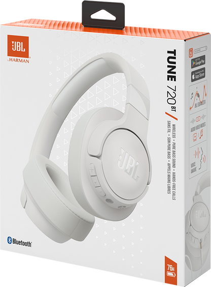 Handsfree Bluetooth JBL Tune 720BT, MultiPoint, A2DP, Bijela, Obnovljeno JBLT720BTWHT