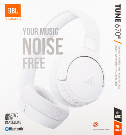 Handsfree Bluetooth JBL Tune 670NC, MultiPoint, A2DP, ANC, Bijeli JBLT670NCWHTAP