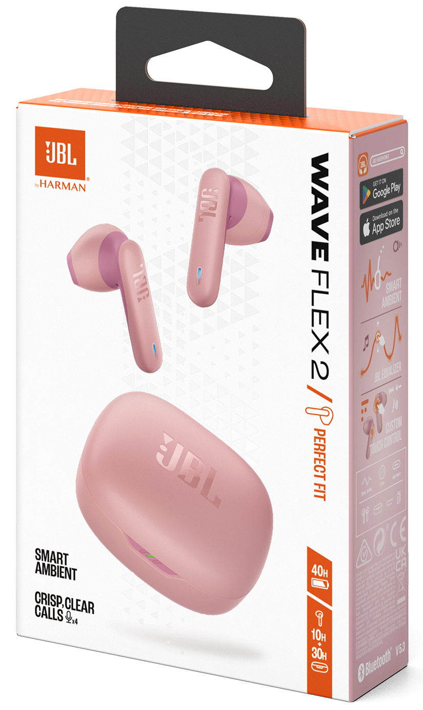 Handsfree Bluetooth JBL Wave Flex 2, TWS, ANC, MultiPoint, Roza JBLWFLEX2PIK