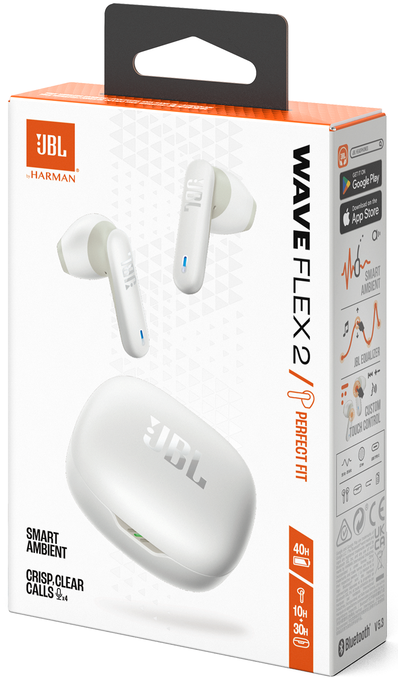 Handsfree Bluetooth JBL Wave Flex 2, TWS, ANC, MultiPoint, Bijeli JBLWFLEX2WHT