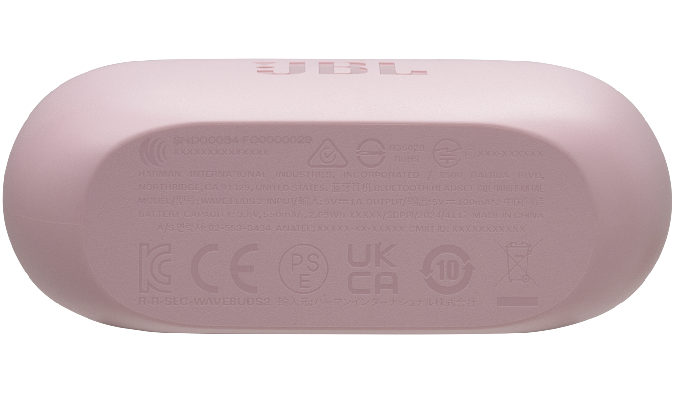 Handsfree Bluetooth JBL Wave Buds 2, TWS, ANC, MultiPoint, Roza JBLWBUDS2PIK