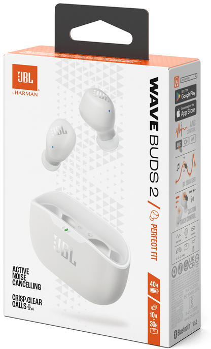 Handsfree Bluetooth JBL Wave Buds 2, TWS, ANC, MultiPoint, Bijeli JBLWBUDS2WHT