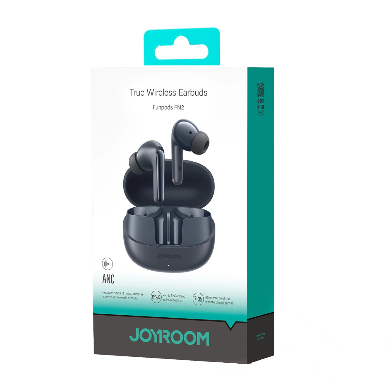 Handsfree Bluetooth Joyroom Funpods JR-FN2, TWS, ANC, Crni