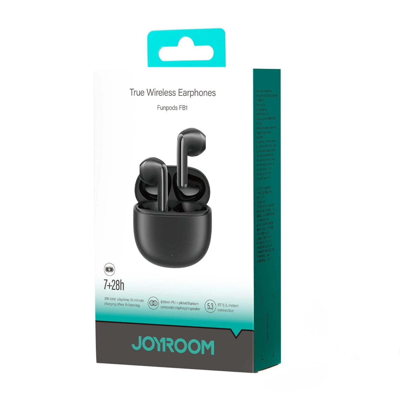 Handsfree Bluetooth Joyroom Funpods JR-FB1, TWS, ANC, Crni