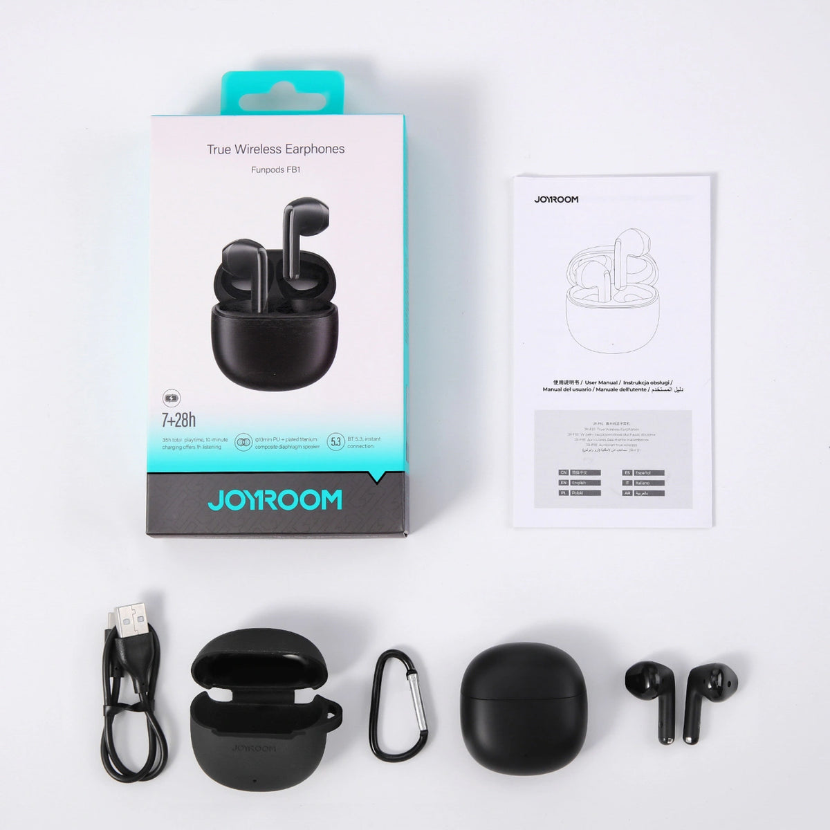 Handsfree Bluetooth Joyroom Funpods JR-FB1 New Version, TWS, Crna