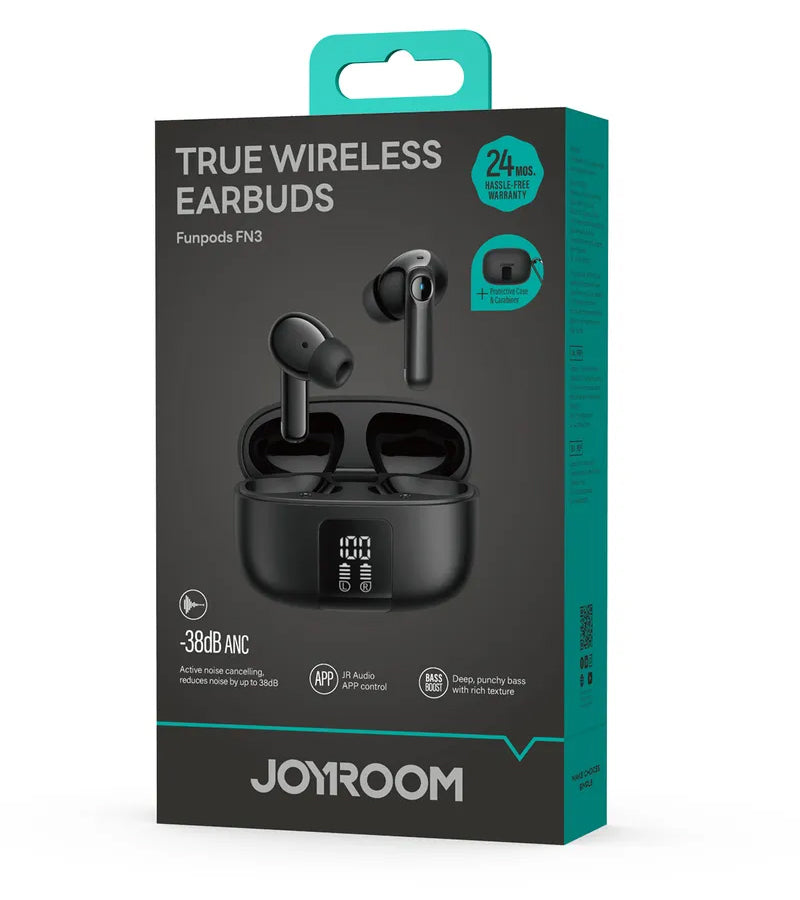 Handsfree Bluetooth Joyroom Funpods JR-FN3, TWS, ANC, Crna