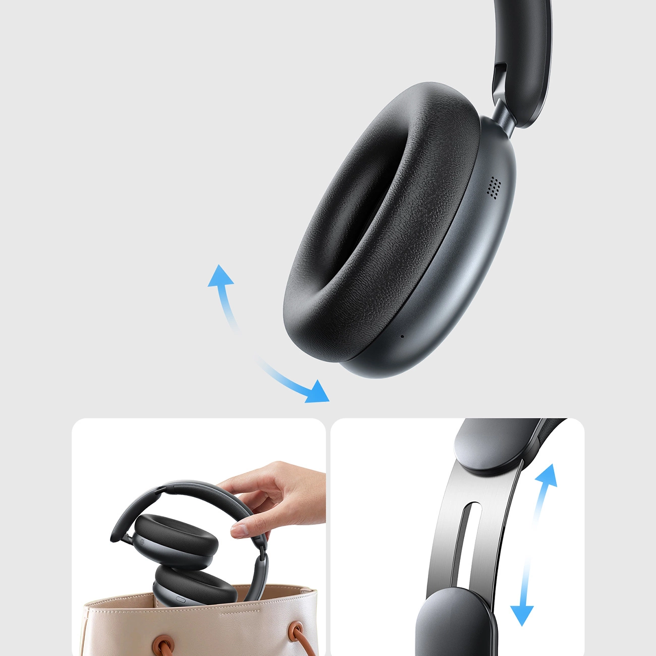 Handsfree Bluetooth Joyroom JR-JH1, A2DP, ANC, Crna