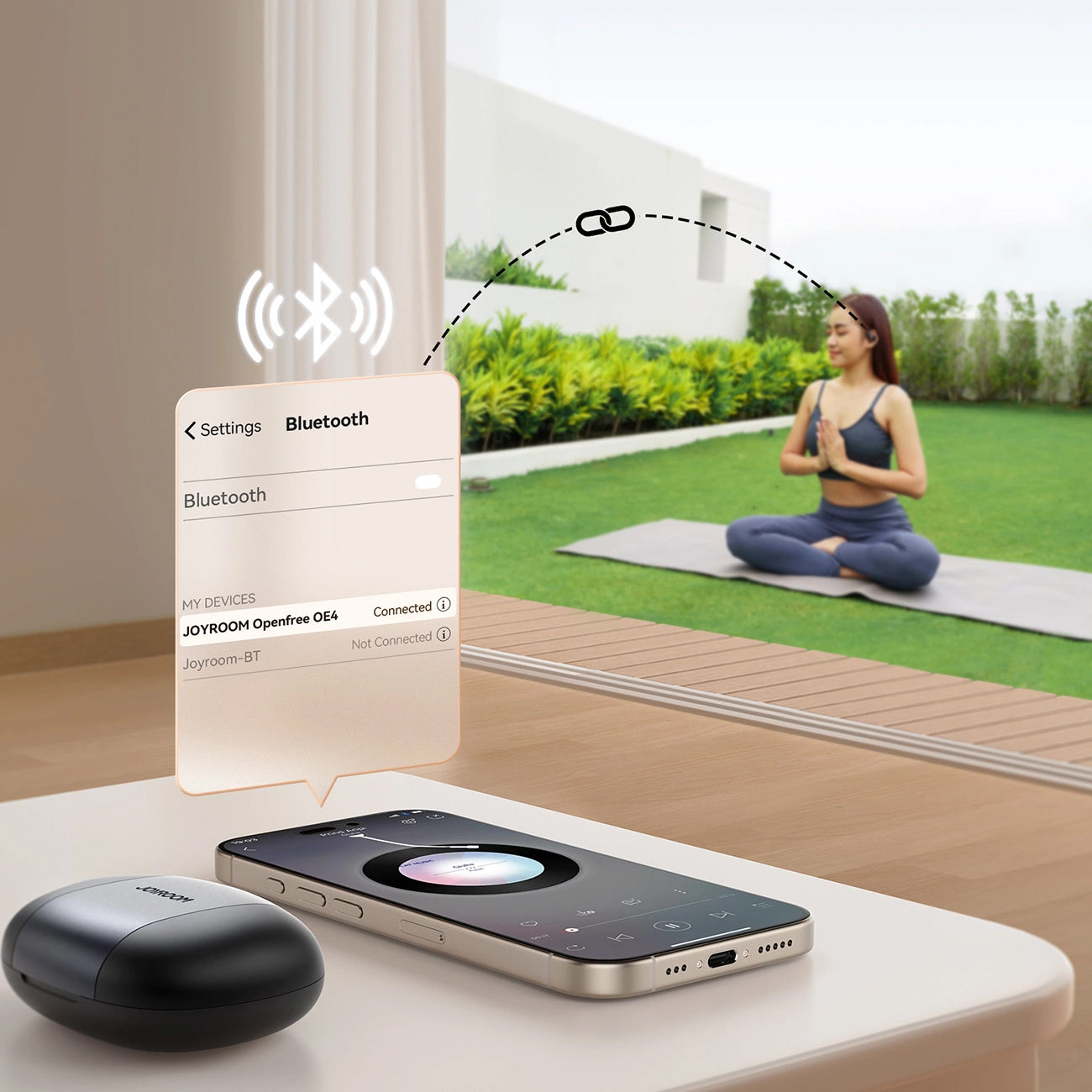 Handsfree Bluetooth Joyroom Open Ear JR-OE4, TWS, Crni