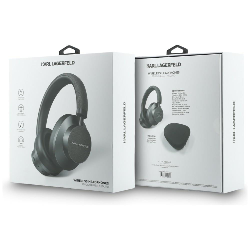 Handsfree Bluetooth Karl Lagerfeld Saffiano Elongated, A2DP, ANC, Sivi
