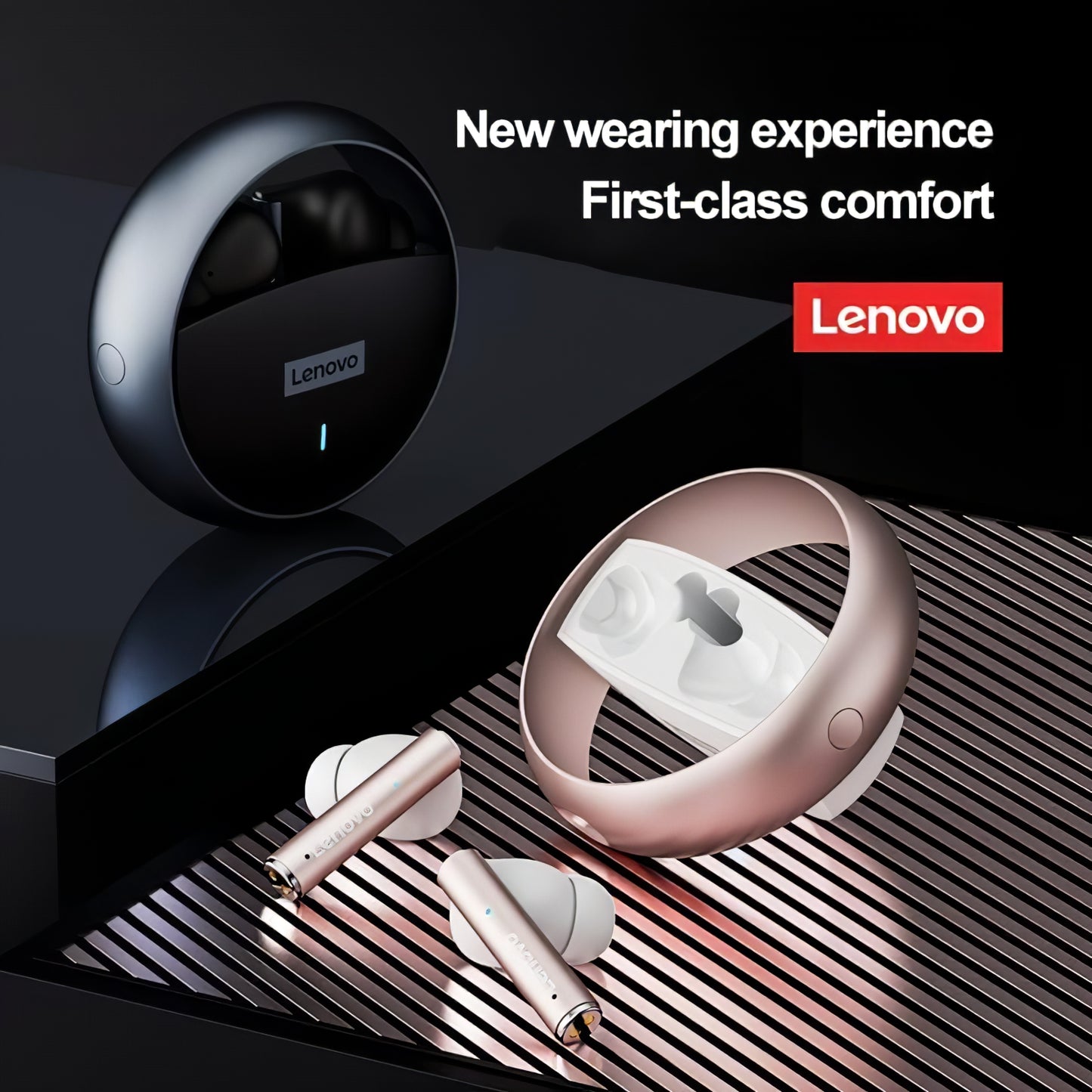 Handsfree Bluetooth Lenovo LP60, TWS, White 