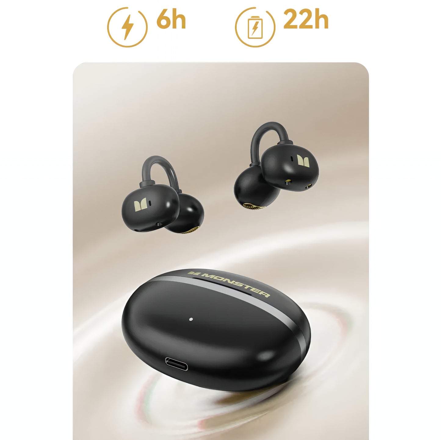 Handsfree Bluetooth Monster AirClip AC200, TWS, Crna