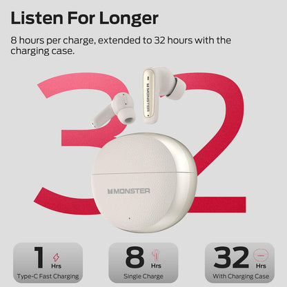 Handsfree Bluetooth Monster N-Lite 310, TWS, Svijetla Krema
