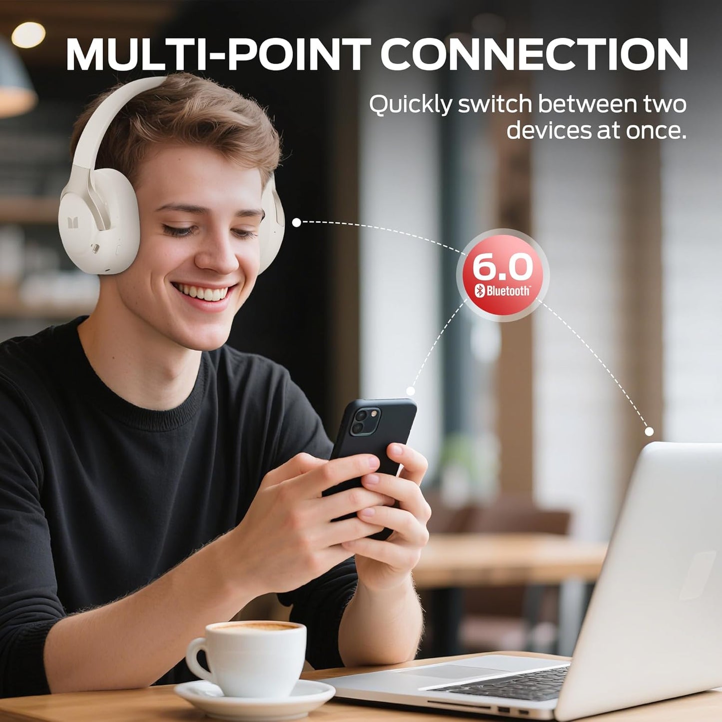 Handsfree Bluetooth Monster Persona 5th, MultiPoint, A2DP, ANC, Bijela