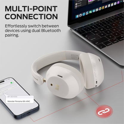 Handsfree Bluetooth Monster Persona 6th, MultiPoint, A2DP, ANC, Bijela