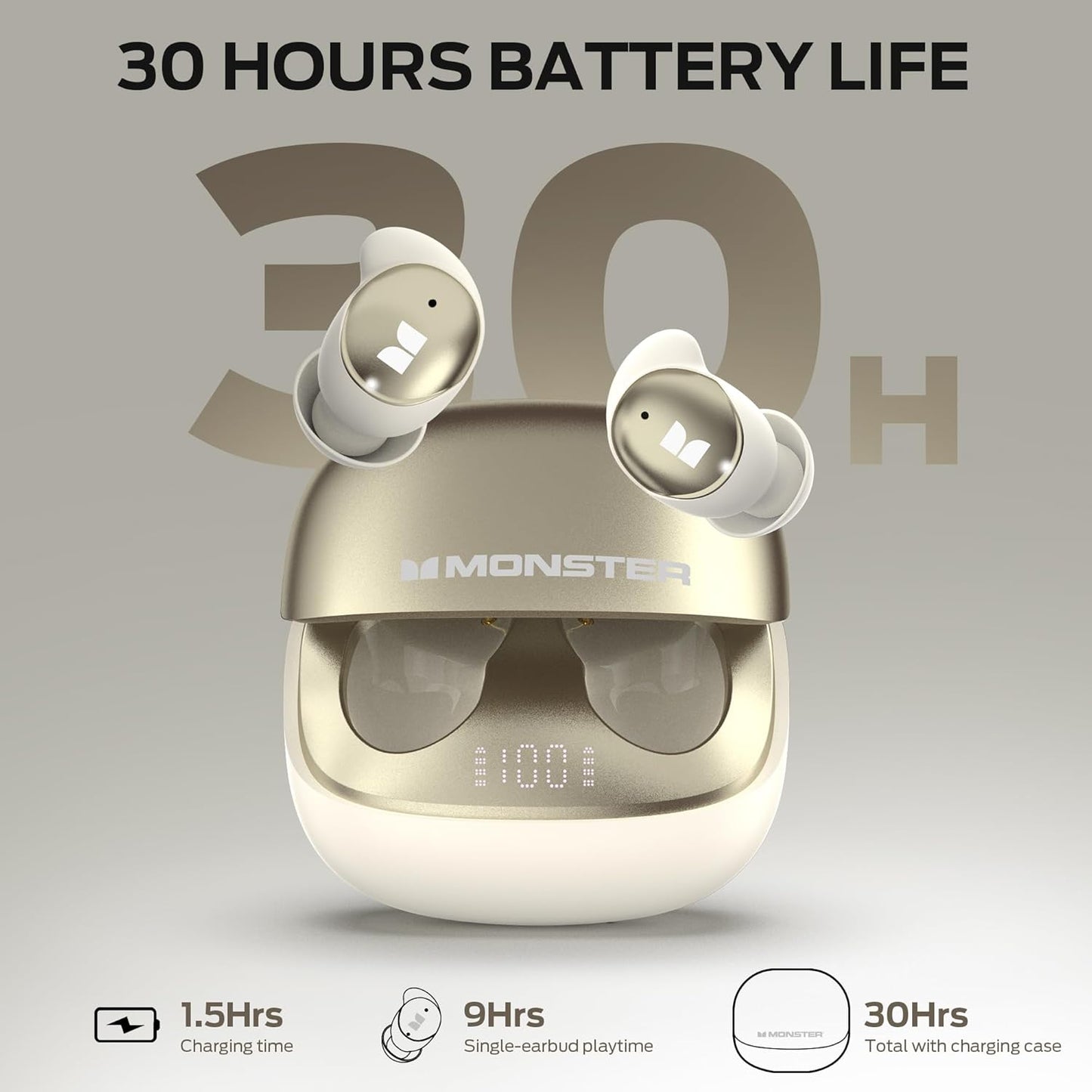 Handsfree Bluetooth Monster Sleep Ear200, TWS, ANC, Zlatna