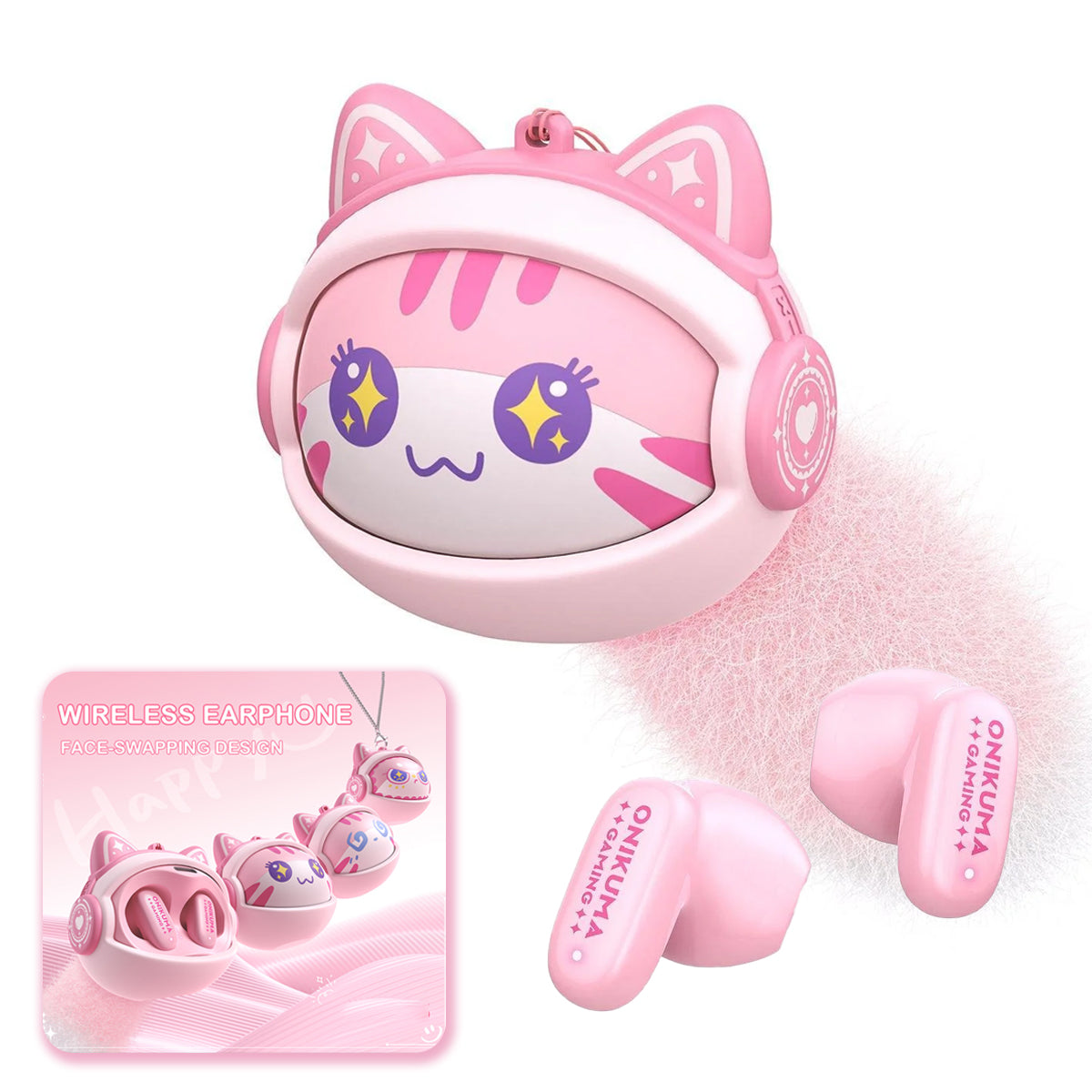 Handsfree Bluetooth Onikuma TX603, TWS, Roza