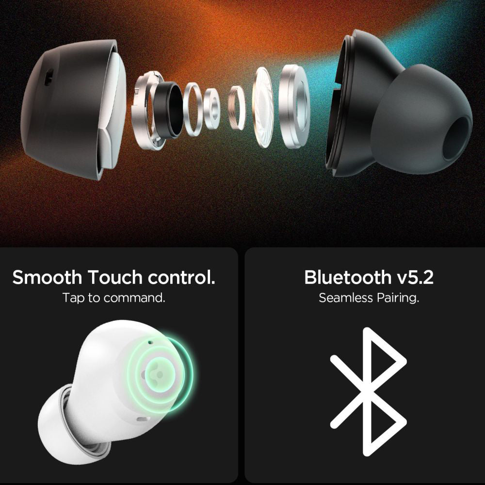 Handsfree Bluetooth Spigen SA2401, TWS, ANC, Bijeli ASD07963