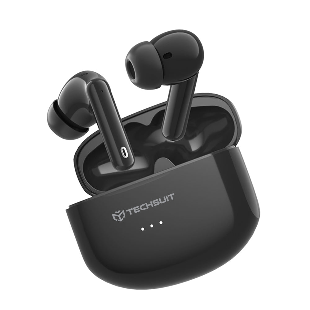 Handsfree Bluetooth Techsuit CW1 Audira Pro, TWS, ANC, Crni