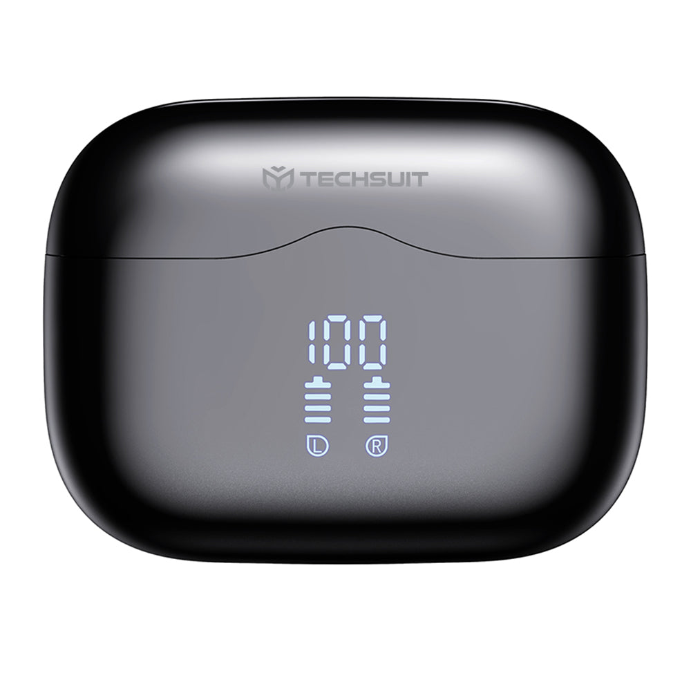 Handsfree Bluetooth Techsuit CW2 VelarX One, TWS, ANC, Crni