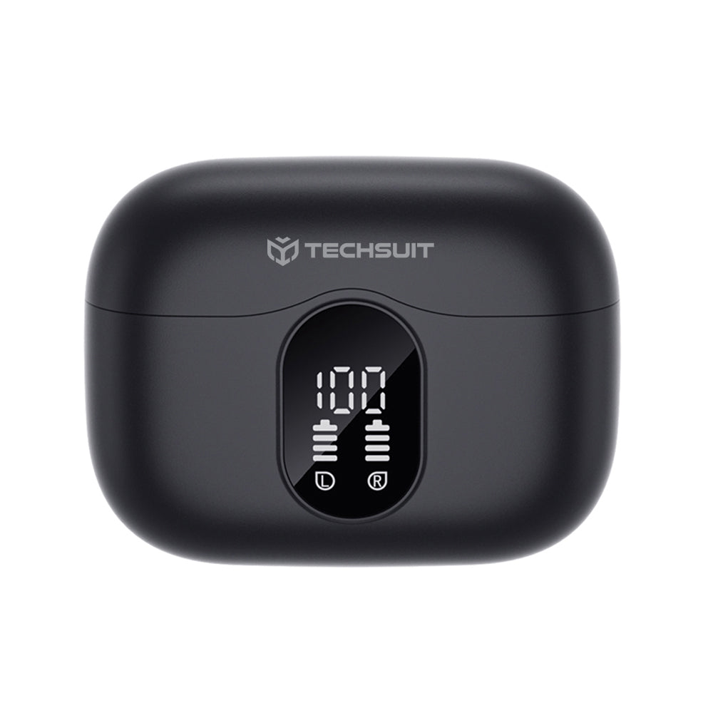 Handsfree Bluetooth Techsuit CW3 WaveBeat 100, TWS, ANC, Crni