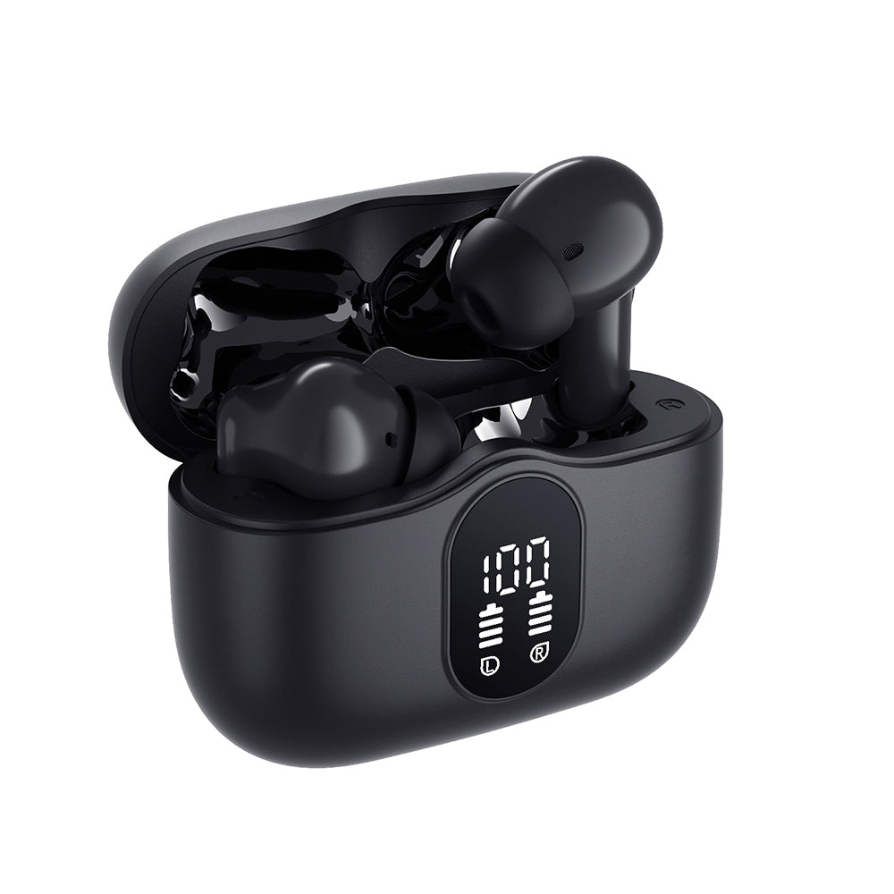 Handsfree Bluetooth Techsuit CW3 WaveBeat 100, TWS, ANC, Crni