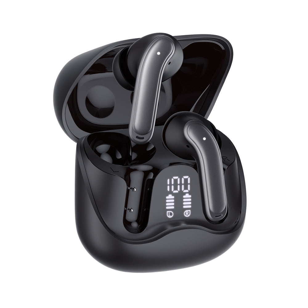 Handsfree Bluetooth Techsuit CW5 EchoFit Pro, TWS, ANC, MultiPoint, Crni