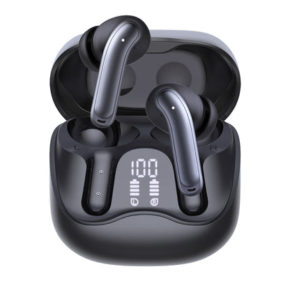 Handsfree Bluetooth Techsuit CW5 EchoFit Pro, TWS, ANC, MultiPoint, Crni