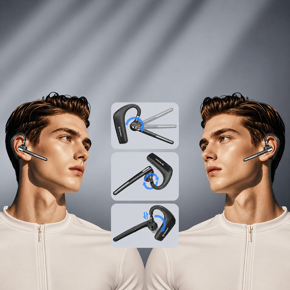 Handsfree Bluetooth Techsuit PowerTalks G6, MultiPoint, A2DP, Crna