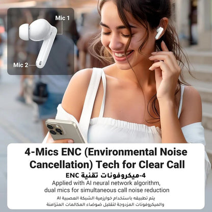 Handsfree Bluetooth UGREEN HiTune T3 Pro WS206, TWS, ANC, MultiPoint, Bijeli
